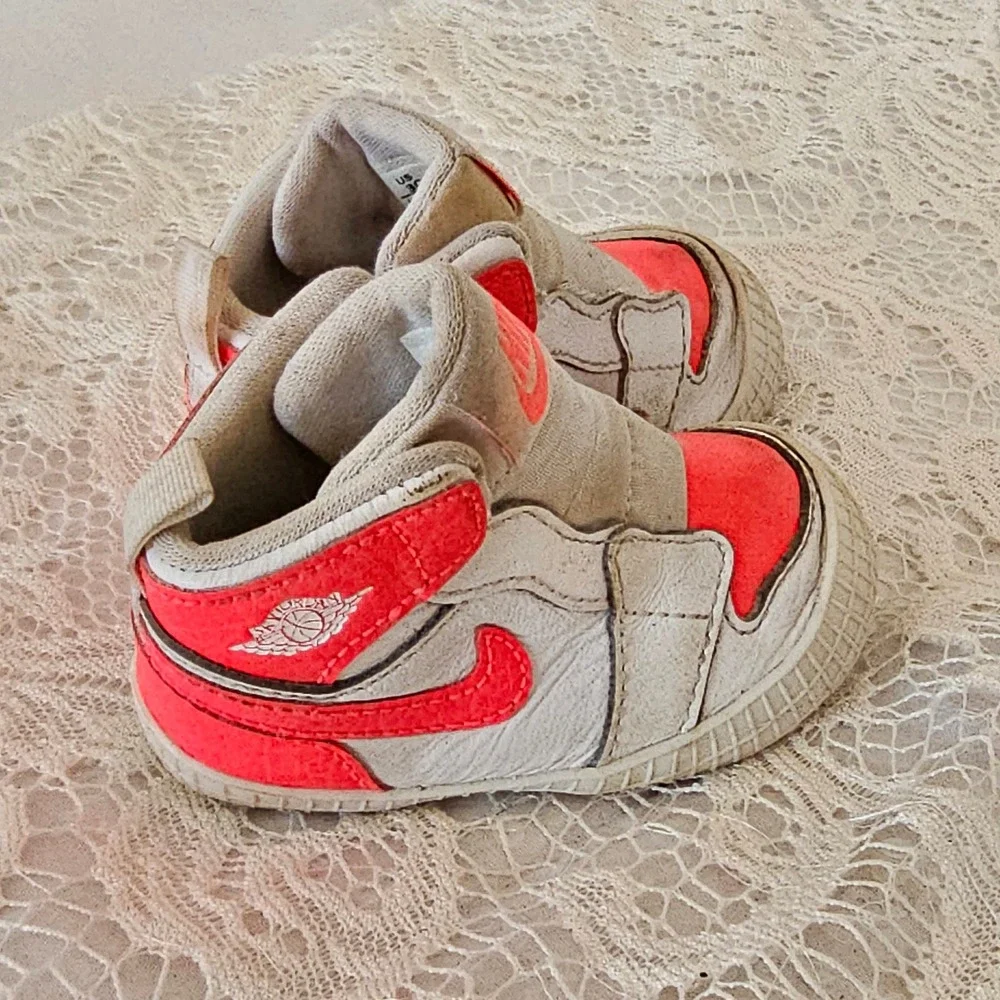 Rare vintage nike Air Jordan 1 Crib Toddler Baby High‎ Top Shoes White Pink